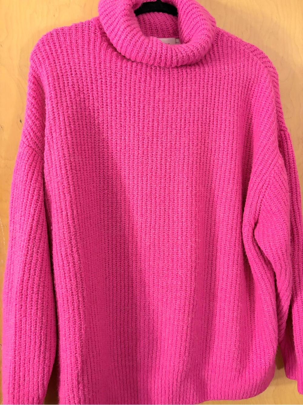 Zara Hot Pink Chunky Turtleneck Sweater